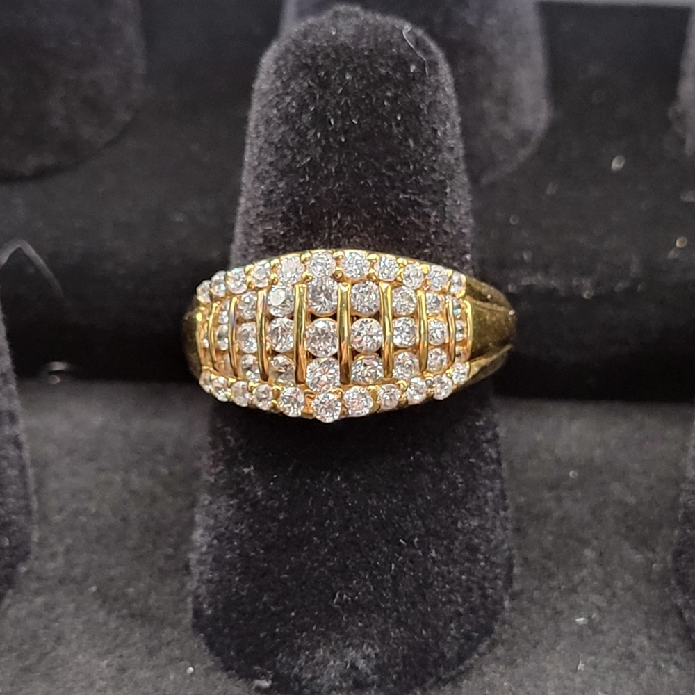 Gold tone 925 sterling ring